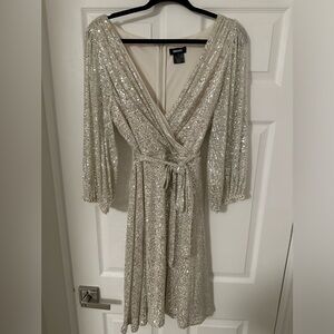 glitz and glamour DKNY sequin evening gown, mini length